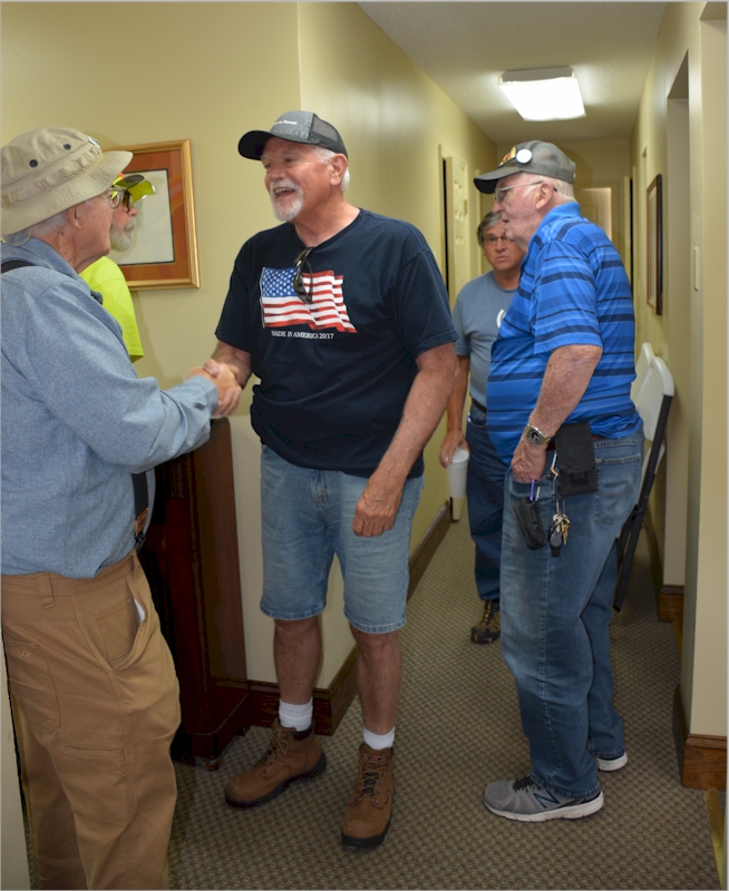 Doc Dave KG4HVQ greets new member Rodger N4RDJ.