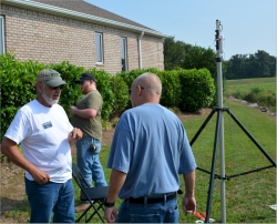 Steve KM4HKB and Danny KN4VYC trying to remember who has Danny's camera.  Bradley KO4RQS knows but he's not sayin'.