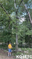 Godfrey KD4ONB erects an antenna.